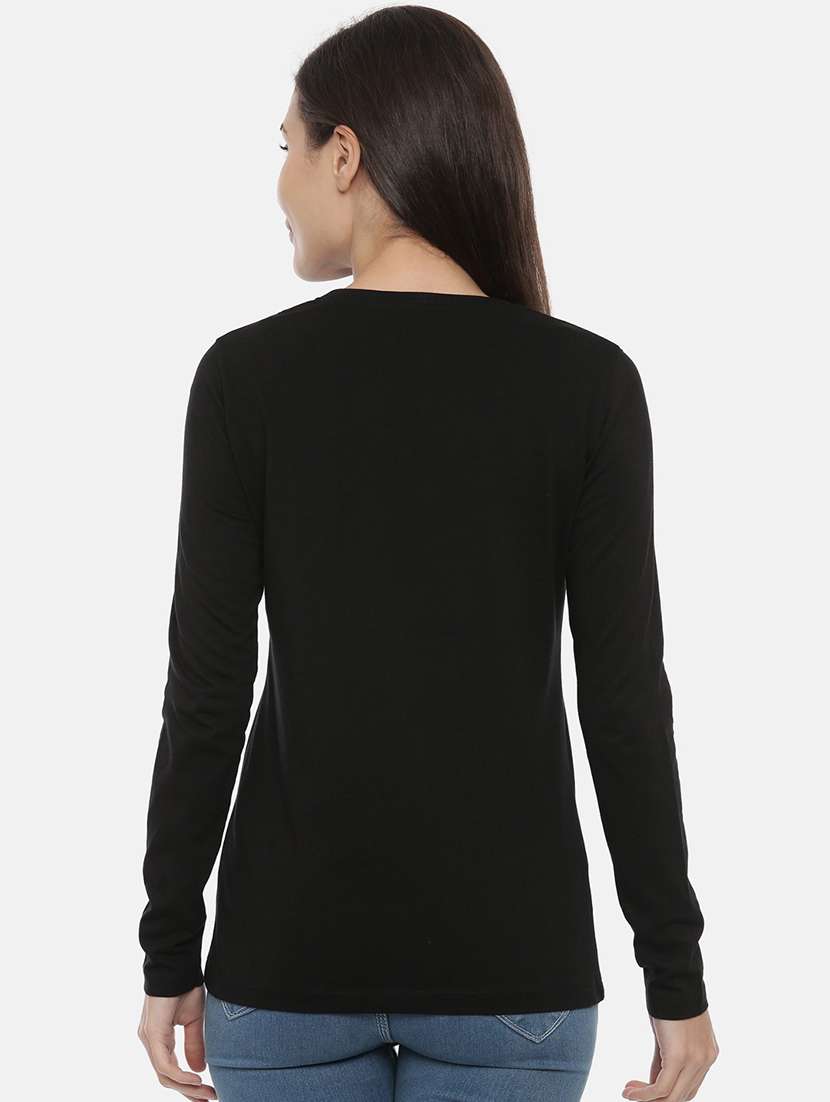 women's chest print round neck t-shirt - 18414621 -  Standard Image - 2