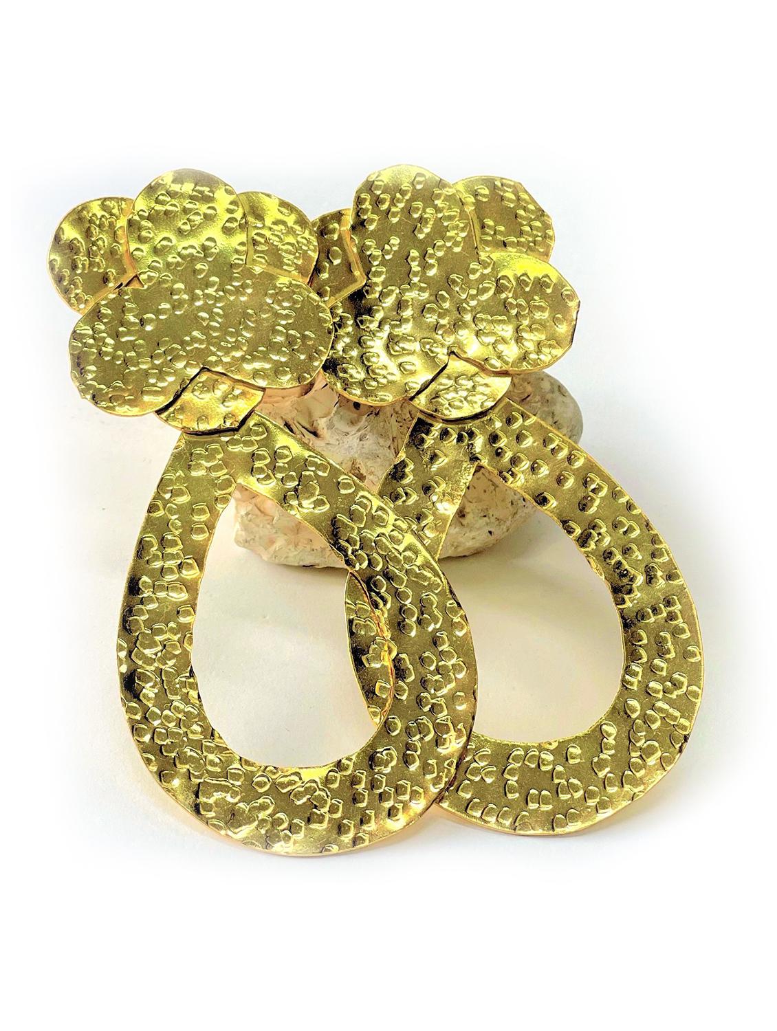 gold brass studs earring - 18414947 -  Zoom Image - 0