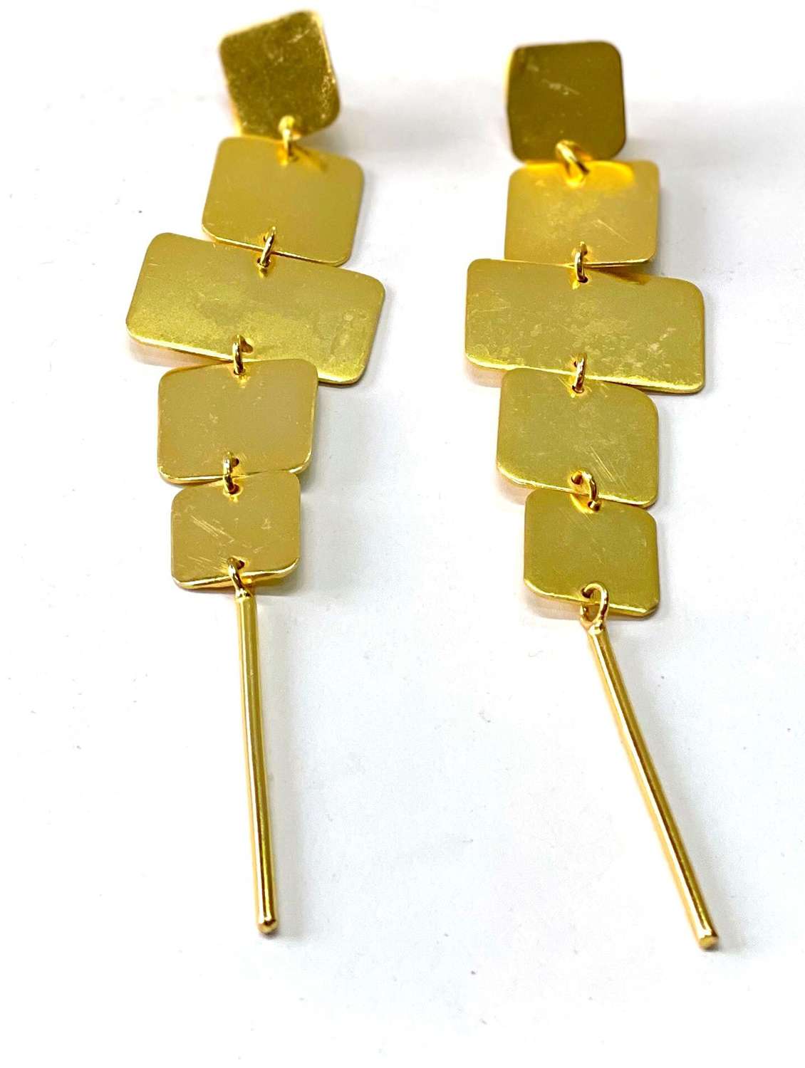 gold brass drop earring - 18414948 -  Zoom Image - 0