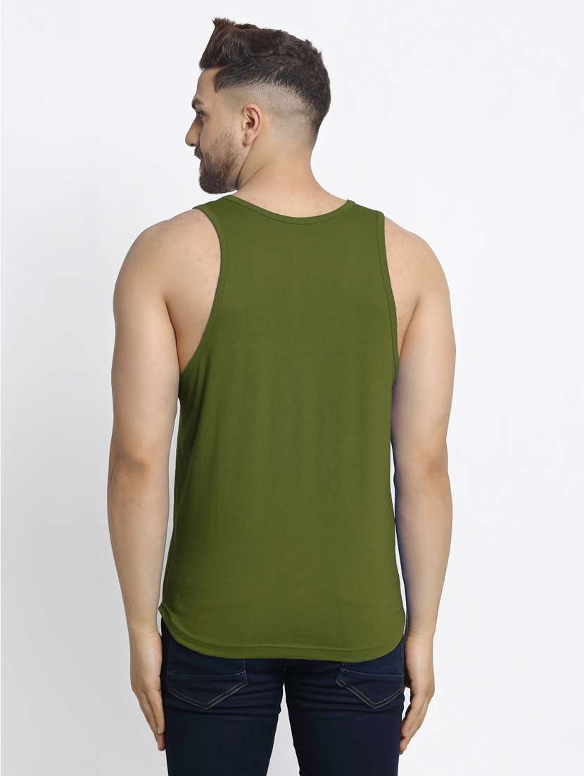 olive chest-printed vest - 18415663 - Standard Image - 2