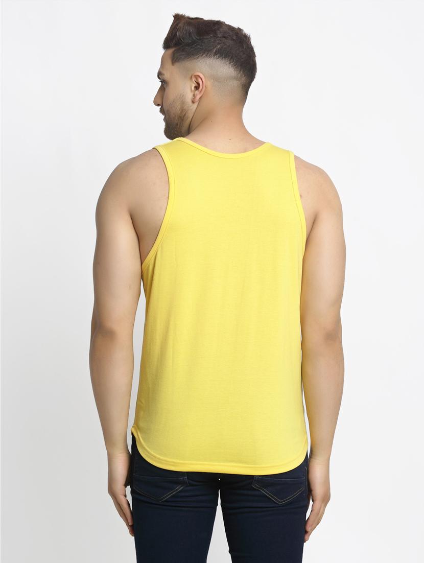 yellow chest-printed vest - 18415673 - Standard Image - 2