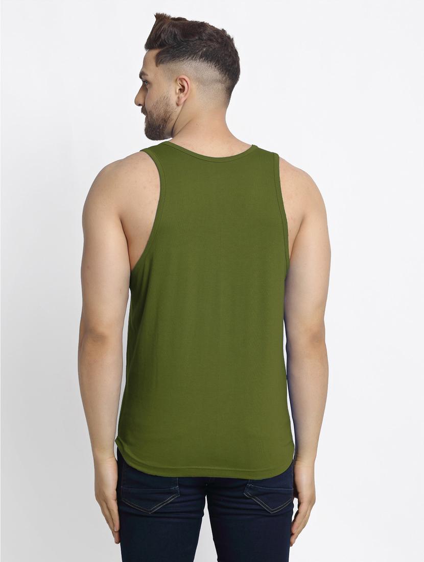 olive chest-printed vest - 18415682 - Standard Image - 2