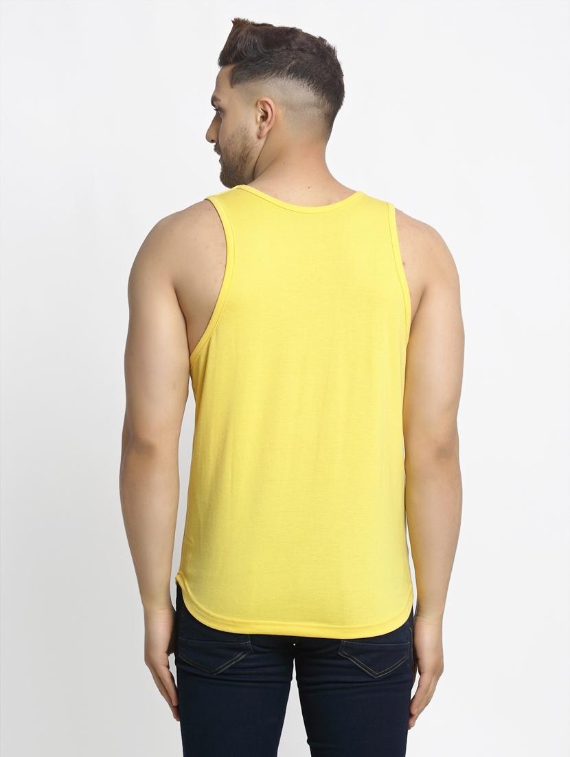 yellow chest-printed vest - 18415780 - Standard Image - 2