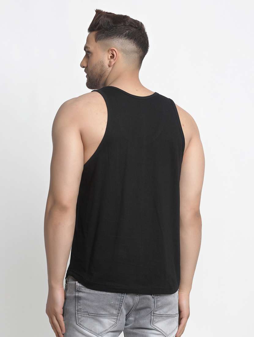 black chest-printed vest - 18415828 - Standard Image - 2