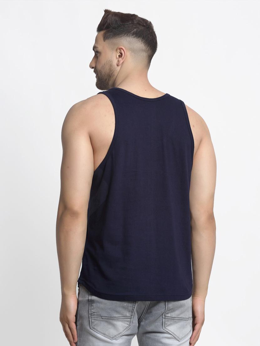 navy chest-printed vest - 18415846 - Standard Image - 2