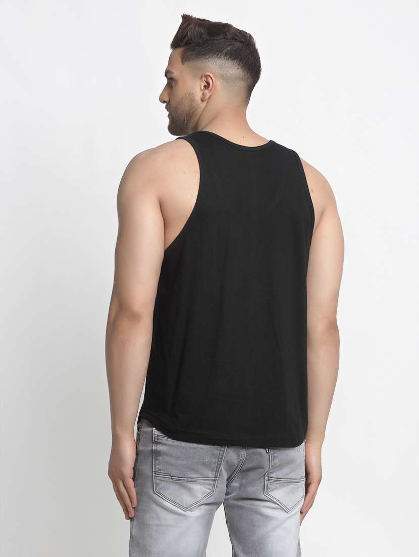 black chest-printed vest - 18415857 - Standard Image - 2