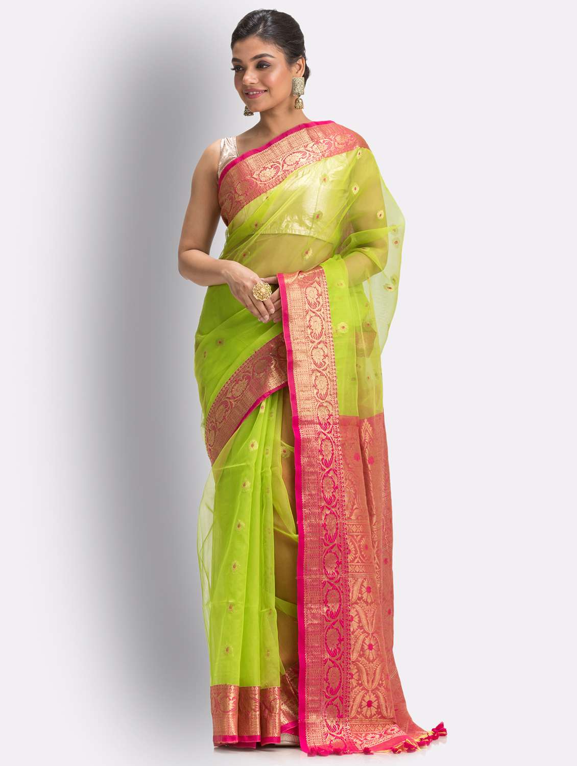 handloom jamdani saree with blouse