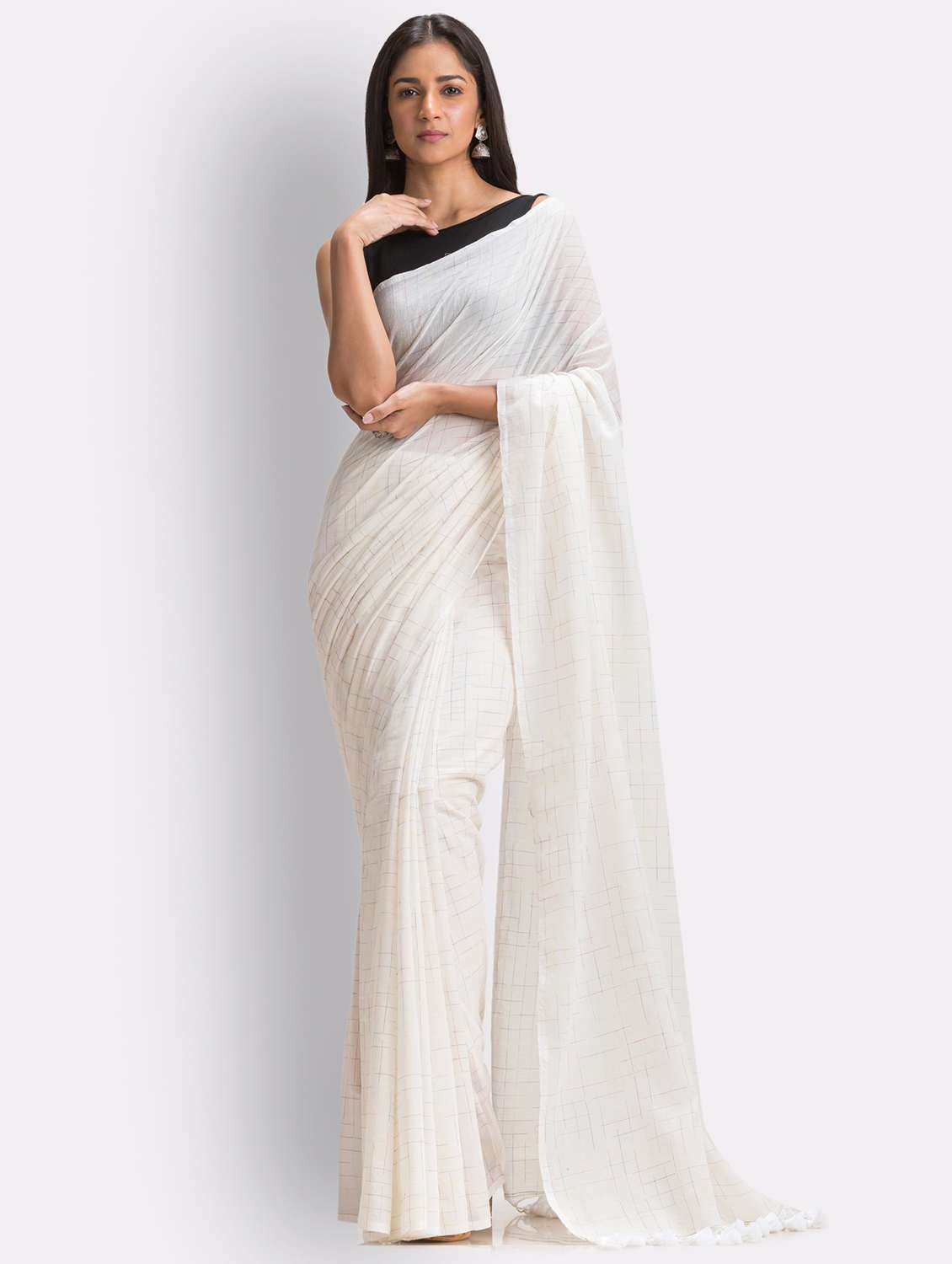 handloom jamdani saree with blouse