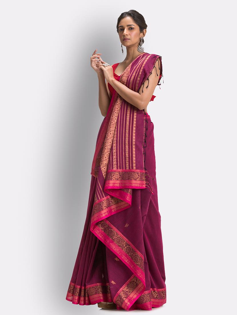 handloom jamdani saree with blouse - 18416932 - Standard Image - 2