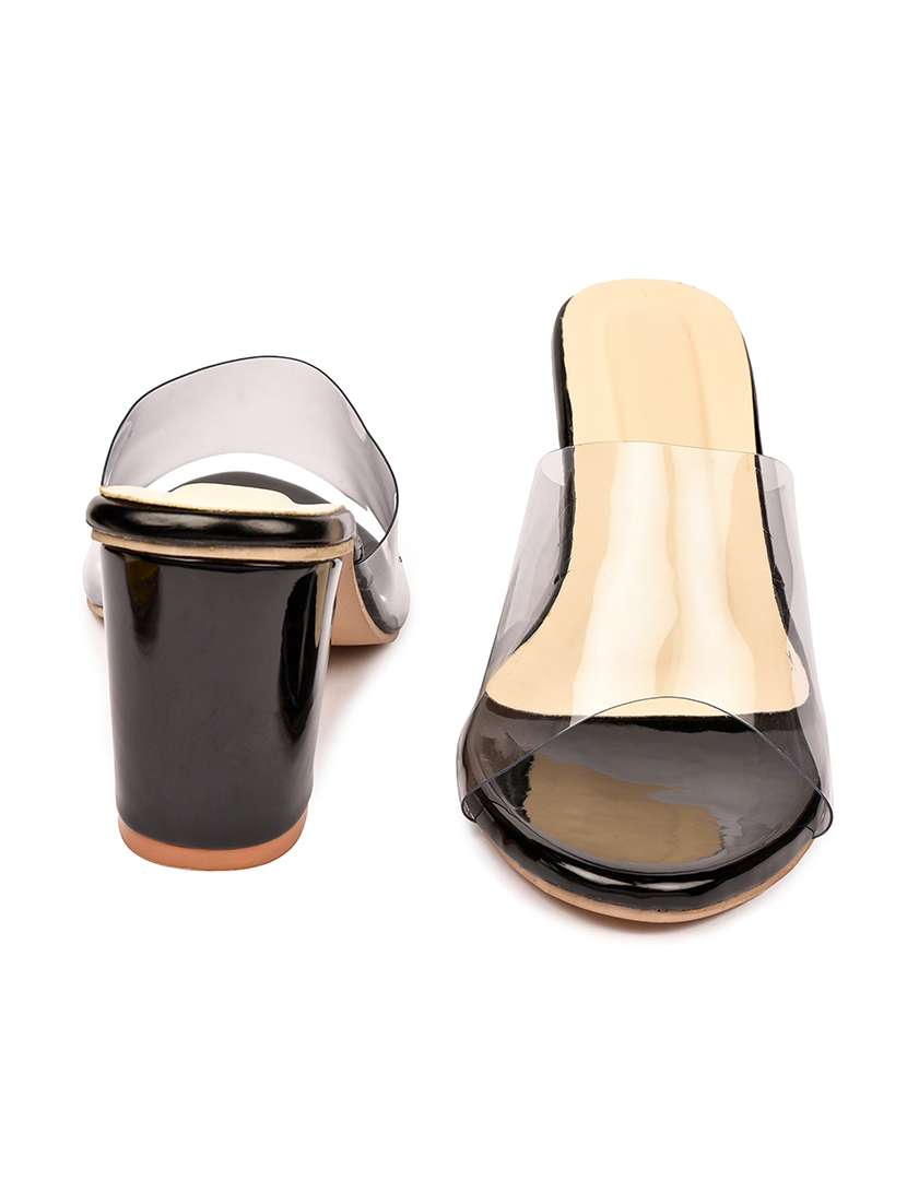 black slip on sandal - 18417046 -  Standard Image - 2