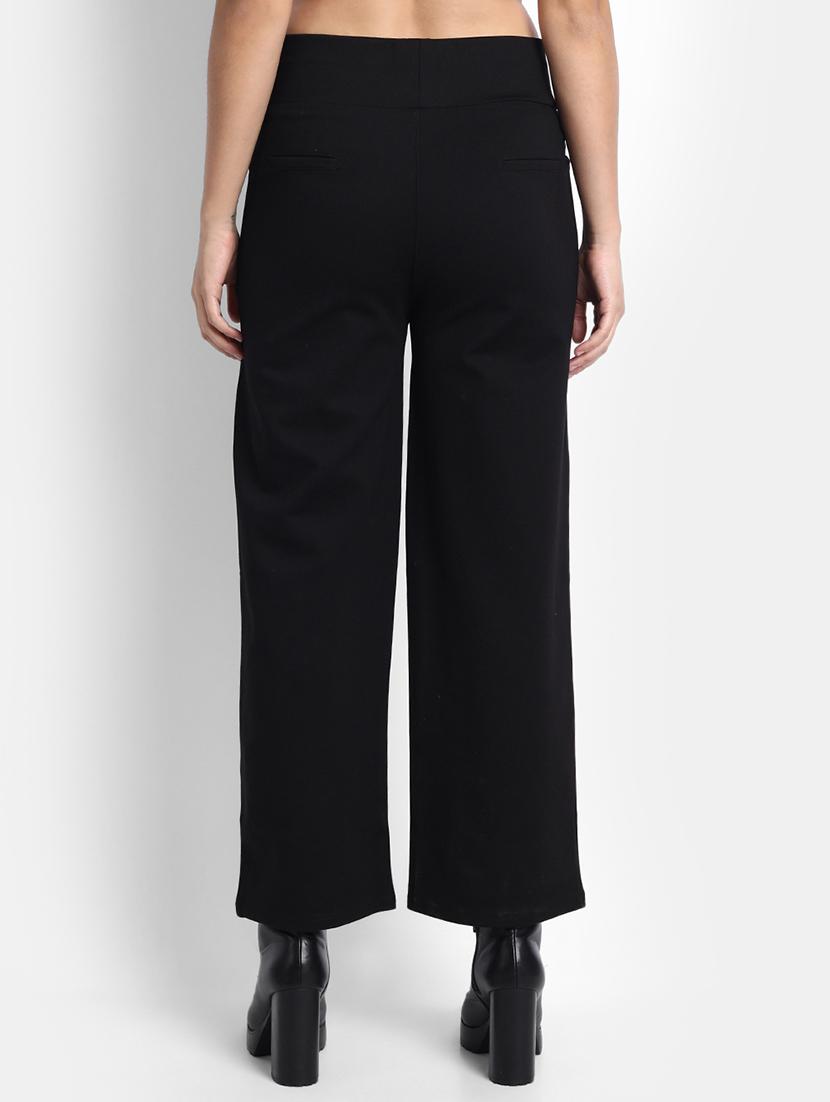 high rise solid flat front trouser - 18417346 - Standard Image - 2