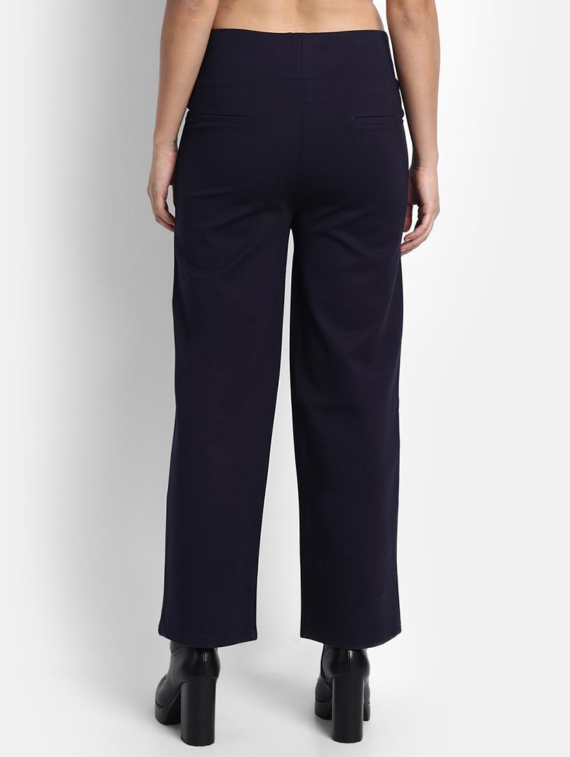 high rise solid flat front trouser - 18417348 - Standard Image - 2