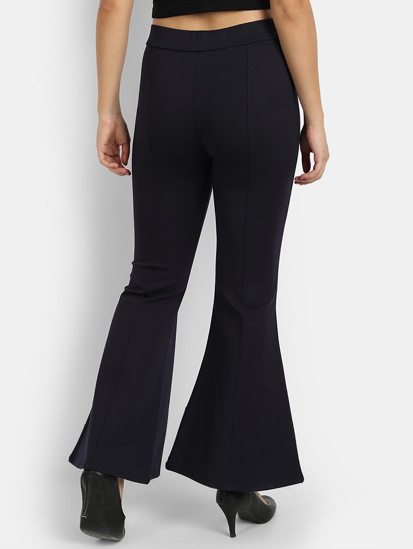 high rise solid flat front trouser - 18417355 - Standard Image - 2