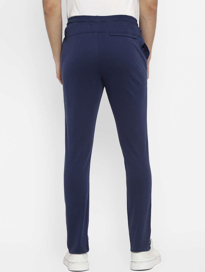 navy blue printed full length track pant - 18417504 - Standard Image - 2