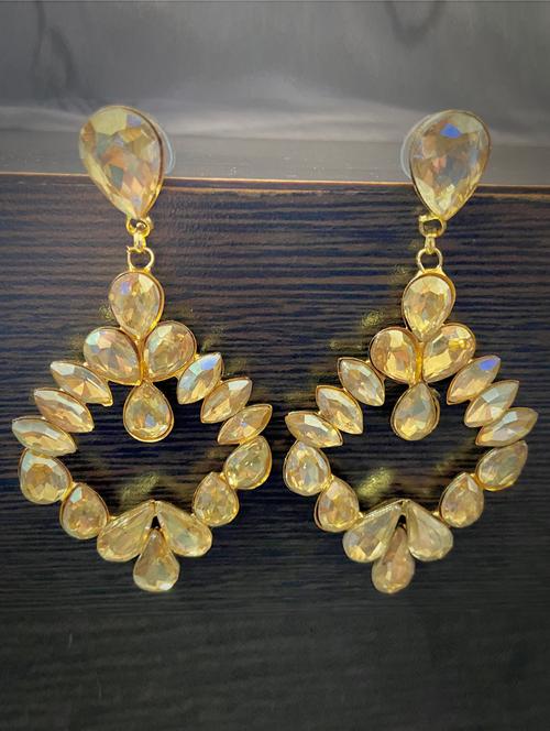 gold brass drop earring - 18418156 - Standard Image - 0