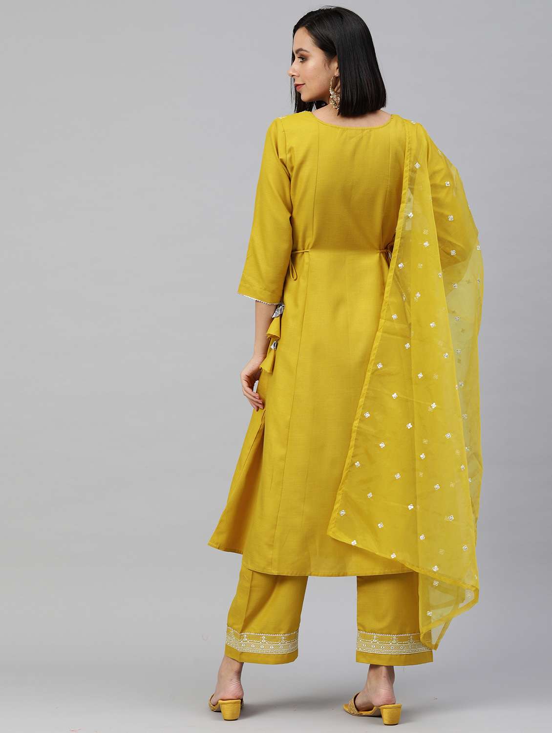 women kurta palazzo set with dupatta - 18418170 - Standard Image - 2
