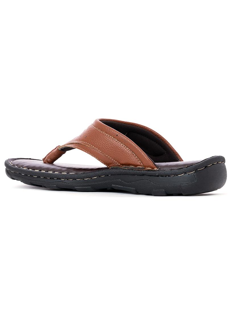 brown synthetic & mesh slip on flip flops - 18418243 - Standard Image - 2
