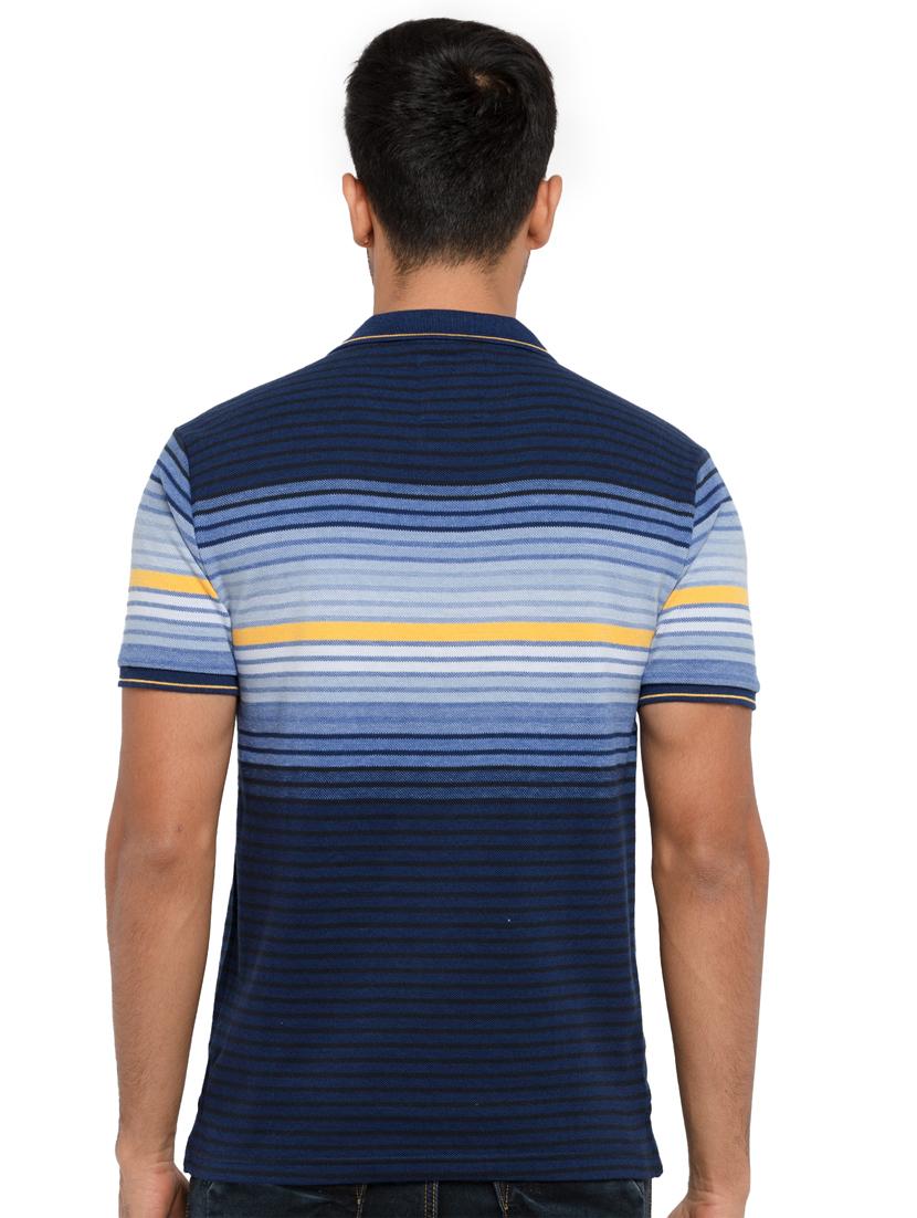 navy-blue striped polo t-shirt - 18418385 - Standard Image - 2
