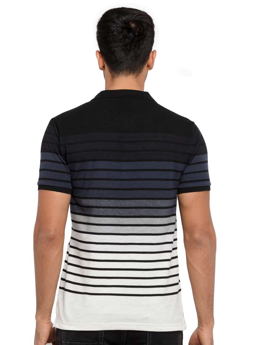 navy blue striped polo t-shirt - 18418390 - Standard Image - 2