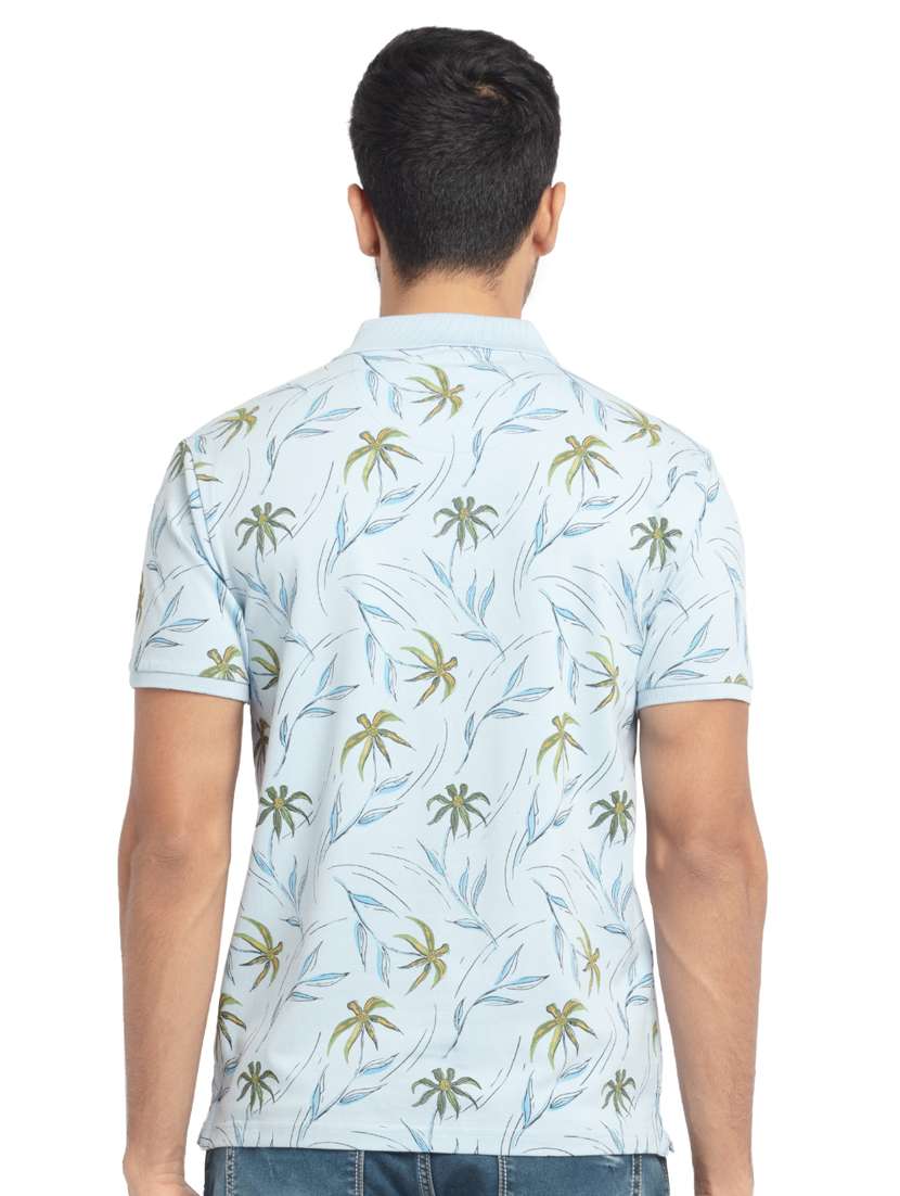 light blue printed polo t-shirt - 18418414 - Standard Image - 2