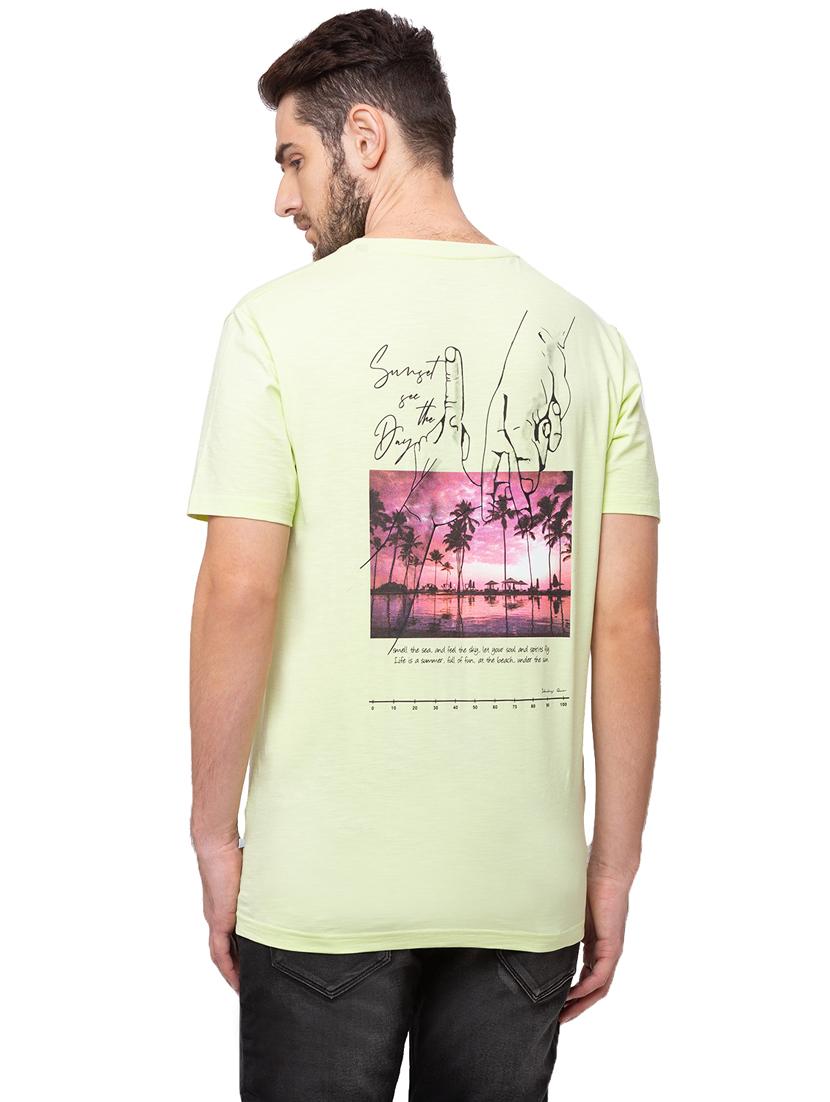 mint green back printed t-shirt - 18418419 - Standard Image - 2