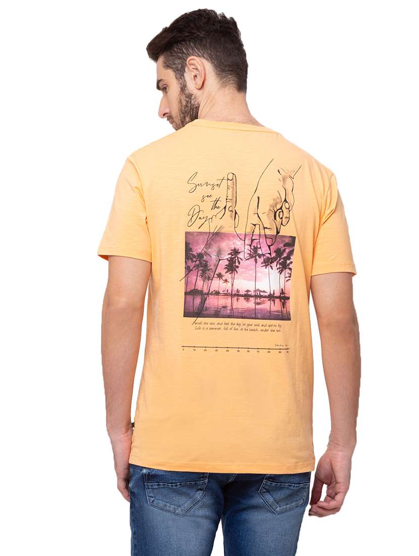 orange back printed t-shirt - 18418420 - Standard Image - 2