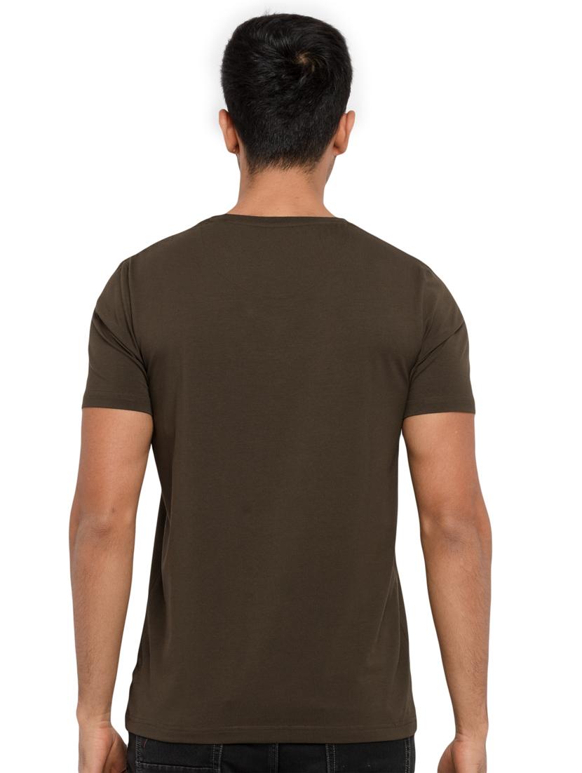 olive-green chest-printed t-shirt - 18418428 - Standard Image - 2
