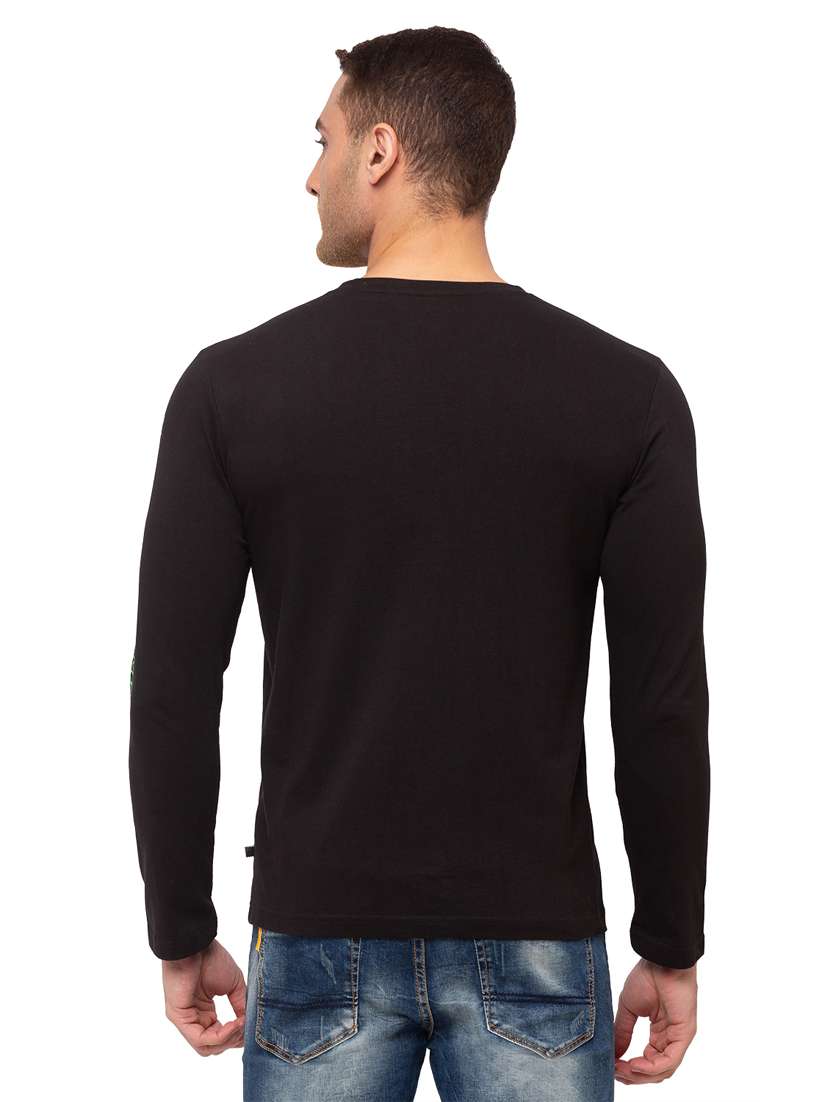 black chest-printed t-shirt - 18418440 -  Standard Image - 2