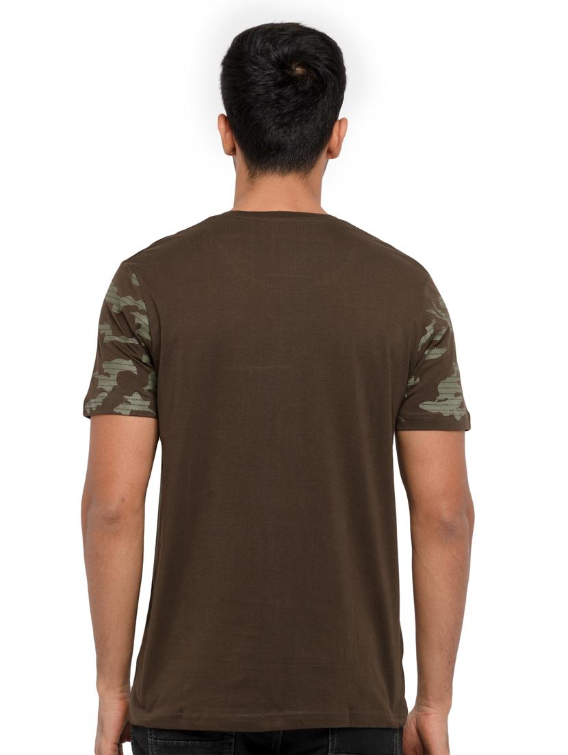 olive-green chest-printed t-shirt - 18418444 - Standard Image - 2