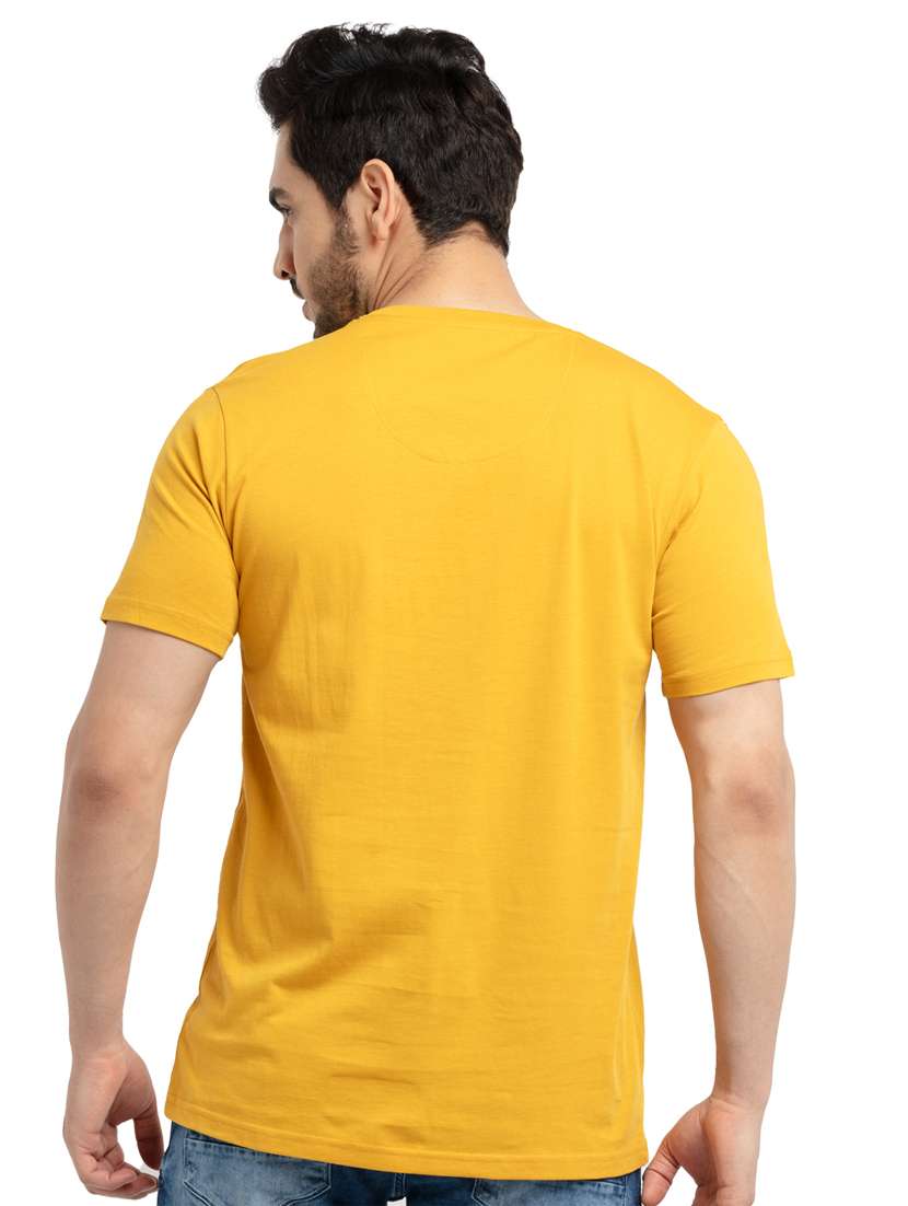 yellow chest-printed t-shirt - 18418456 - Standard Image - 2