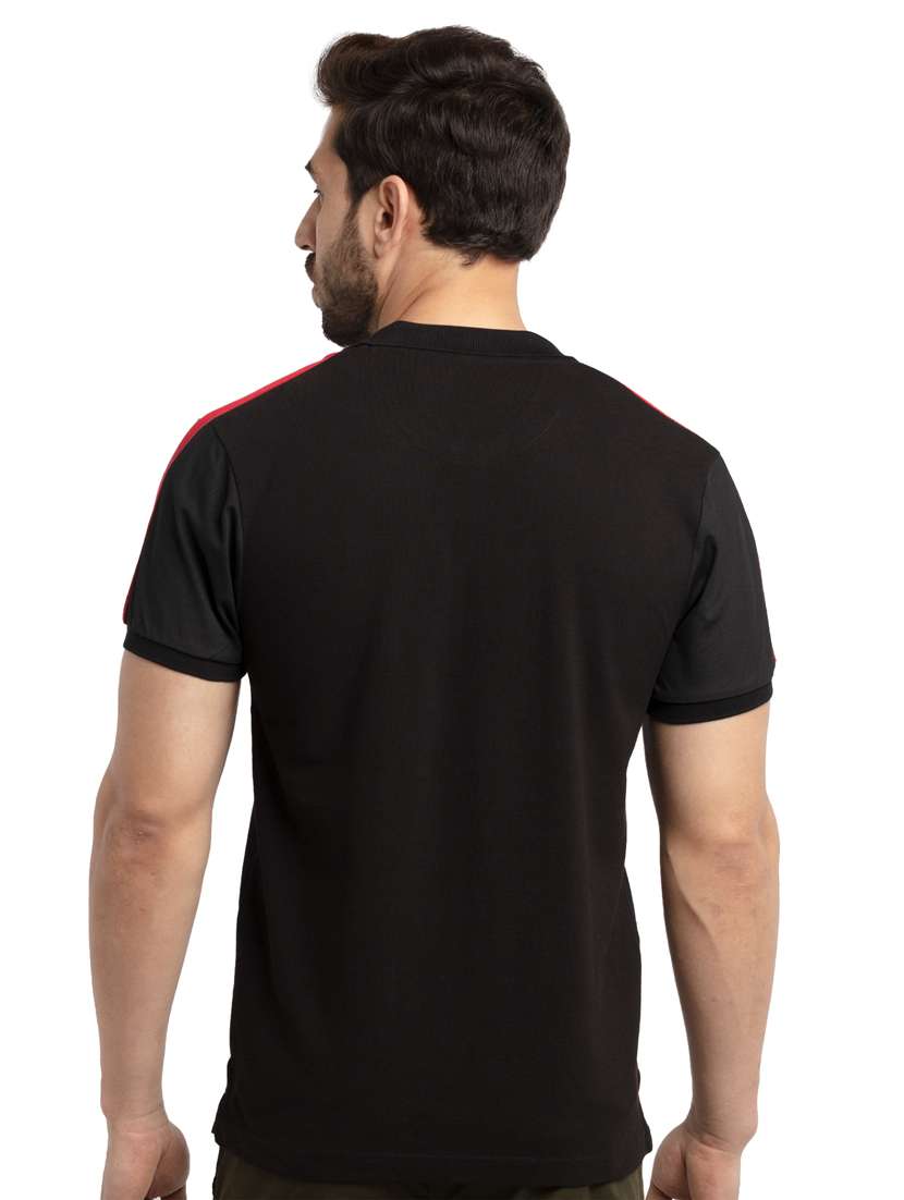 black printed polo t-shirt - 18418479 -  Standard Image - 2