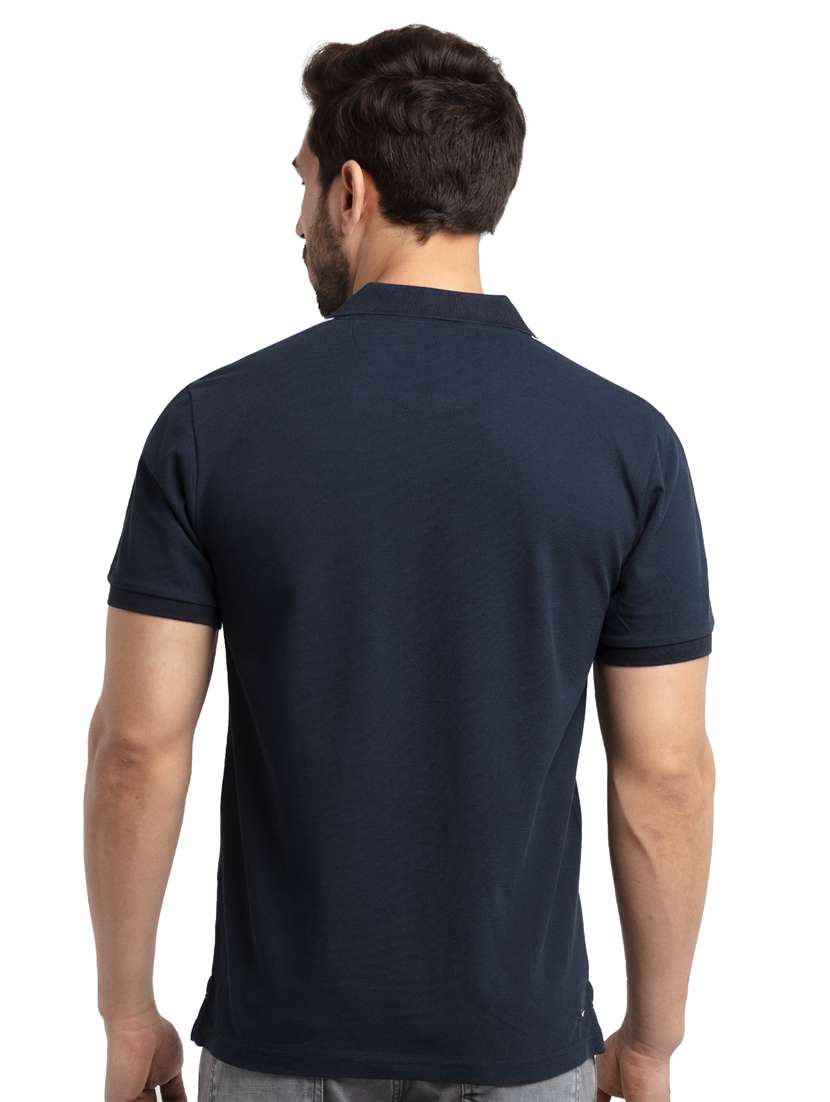 navy blue printed polo t-shirt - 18418480 -  Standard Image - 2