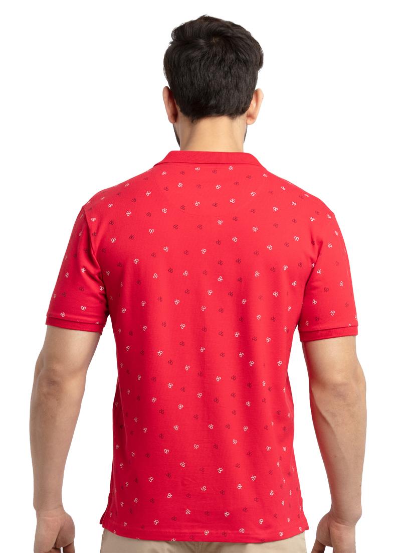 red printed polo t-shirt - 18418481 - Standard Image - 2