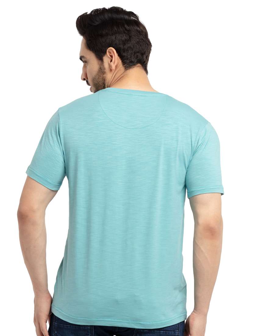 light blue chest-printed t-shirt - 18418489 - Standard Image - 2