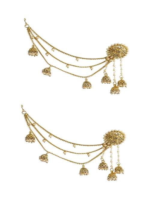 gold metal jhumka earring - 18418677 -  Standard Image - 0