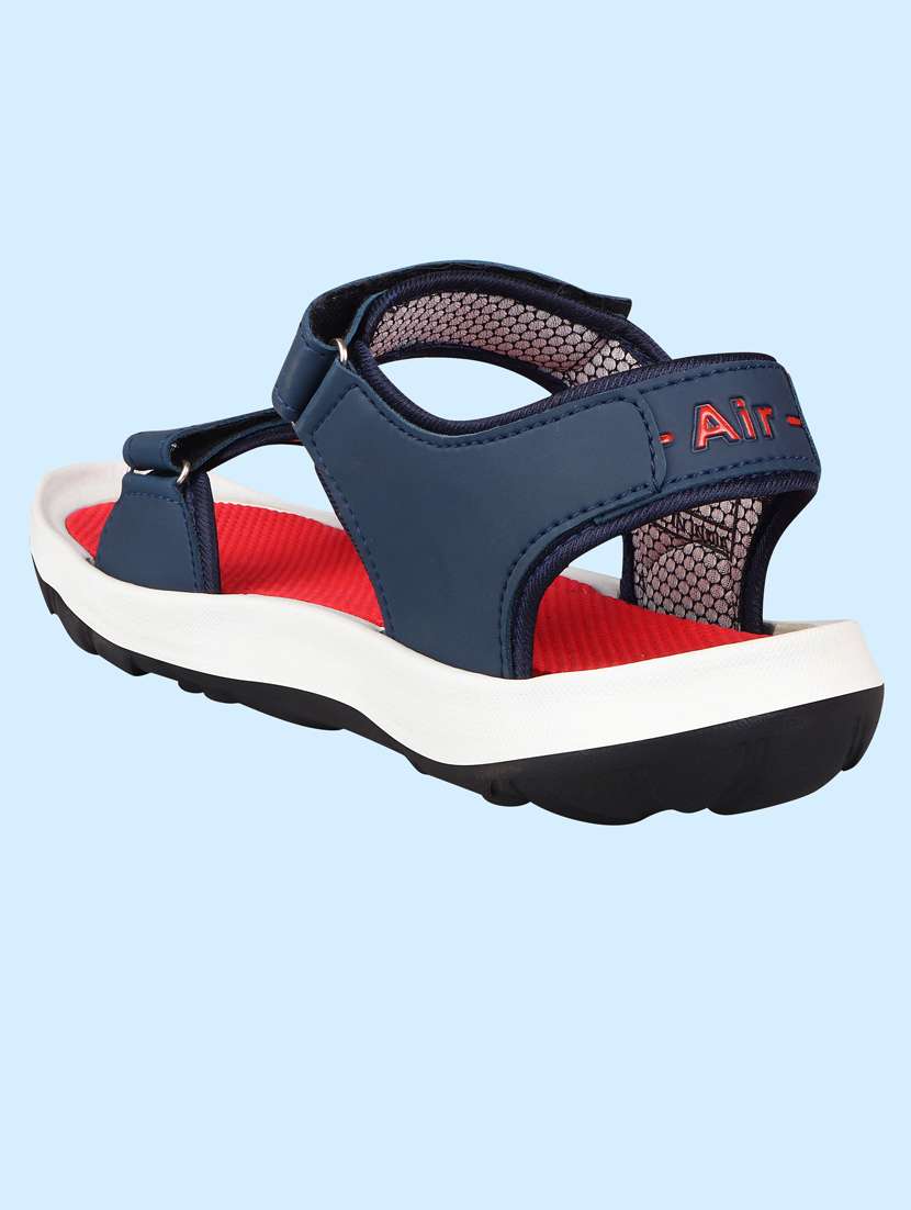red synthetic & mesh back strap sandals - 18418764 - Standard Image - 2