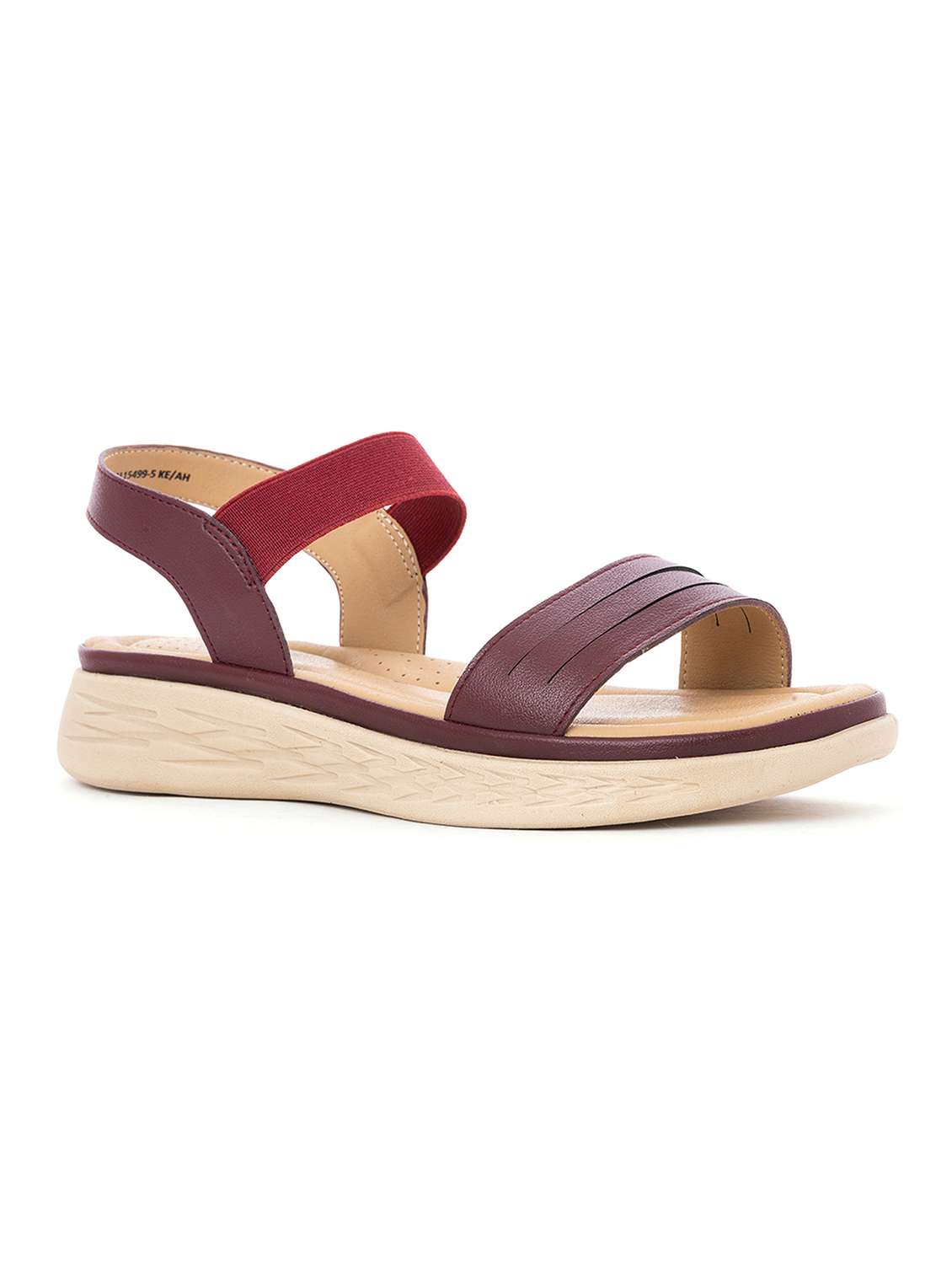 maroon synthetic back strap sandals