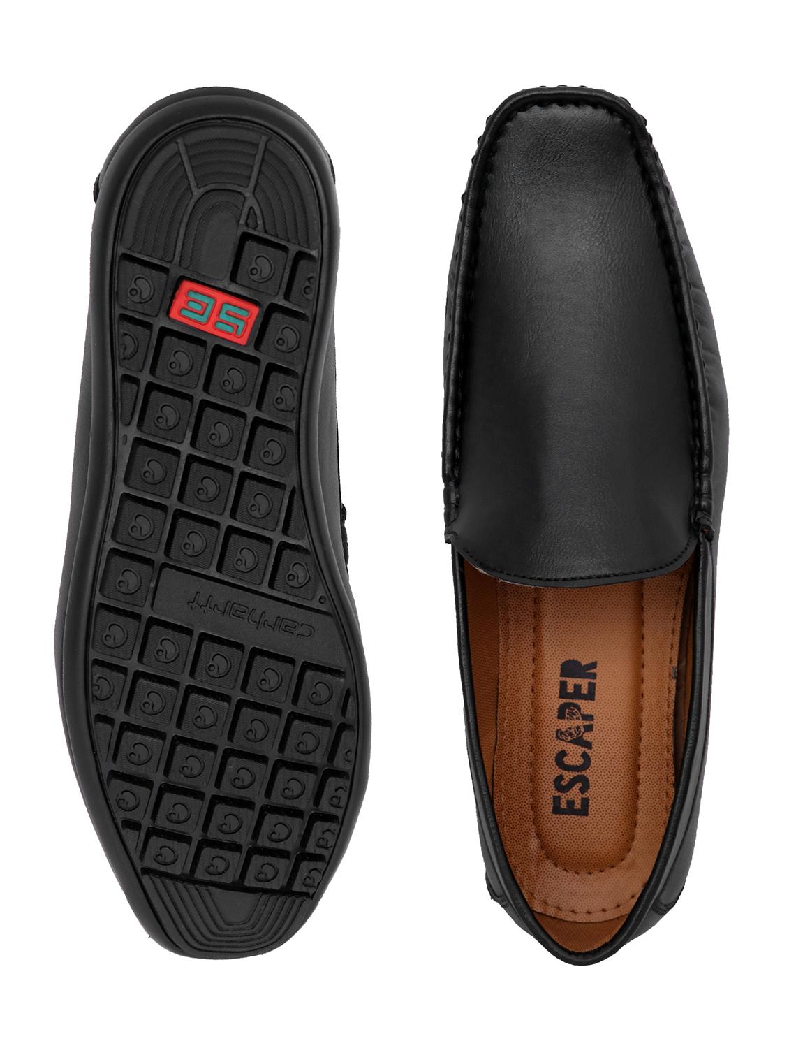 black synthetic office wear loafers - 18419527 - Standard Image - 2