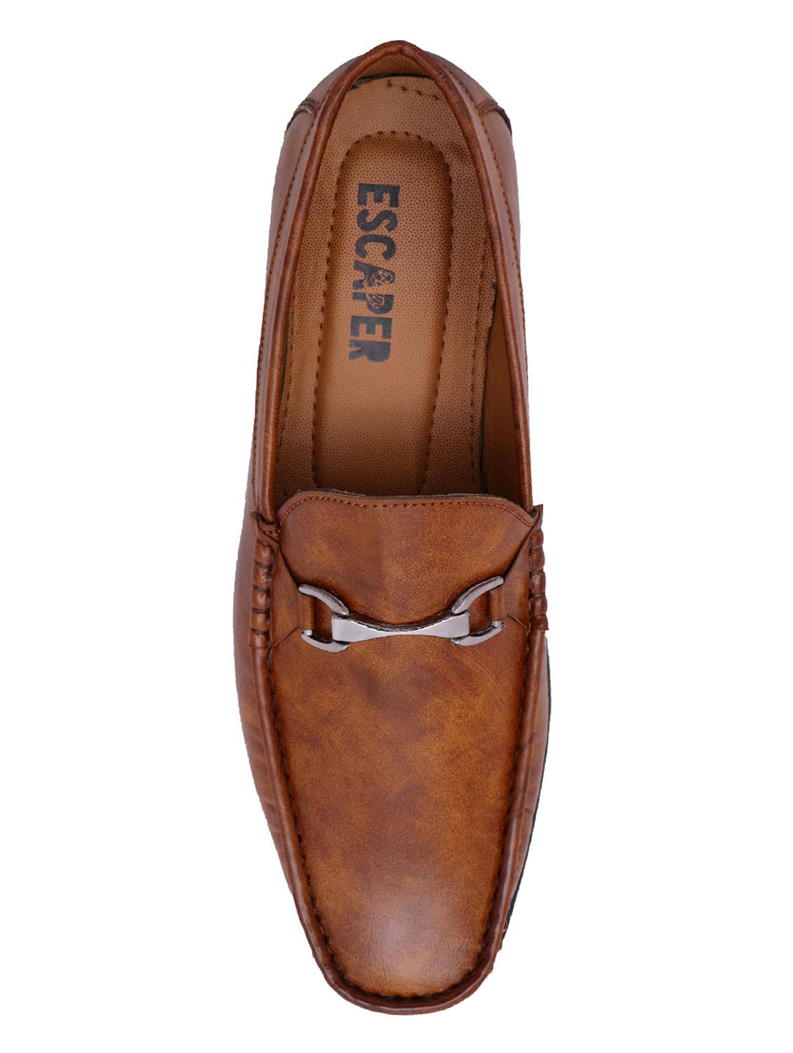 tan synthetic office wear loafers - 18419532 - Standard Image - 2