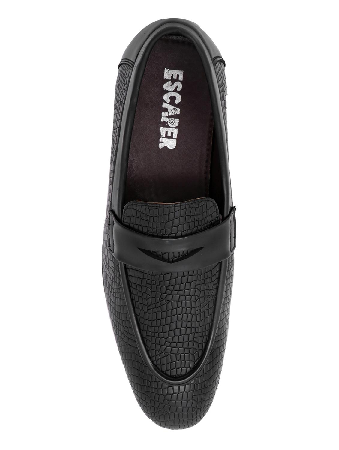 black synthetic office wear loafers - 18419549 - Standard Image - 2