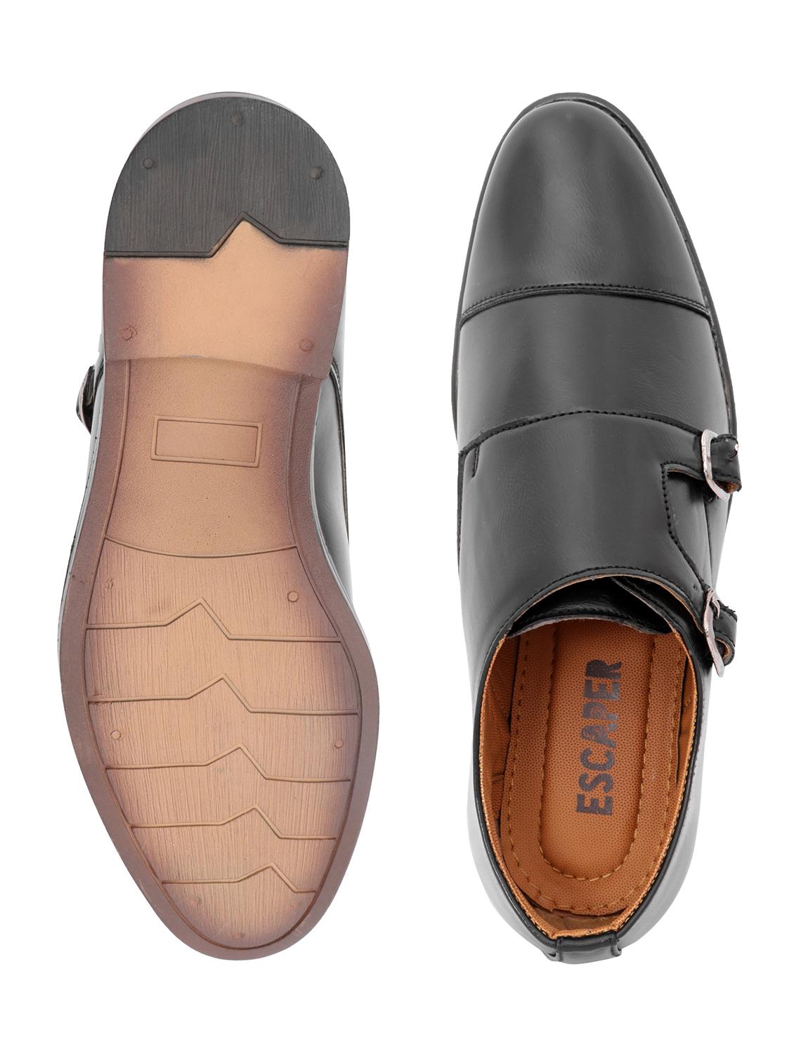 black synthetic office wear loafers - 18419553 - Standard Image - 2