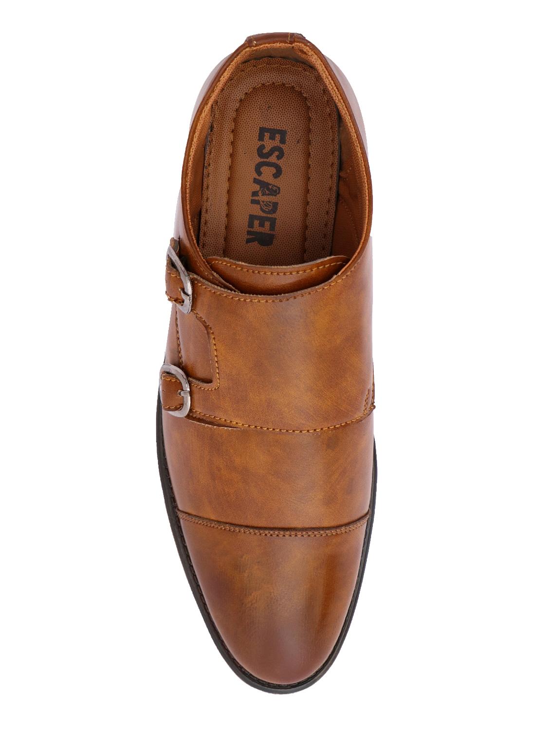 tan synthetic office wear loafers - 18419555 - Standard Image - 2