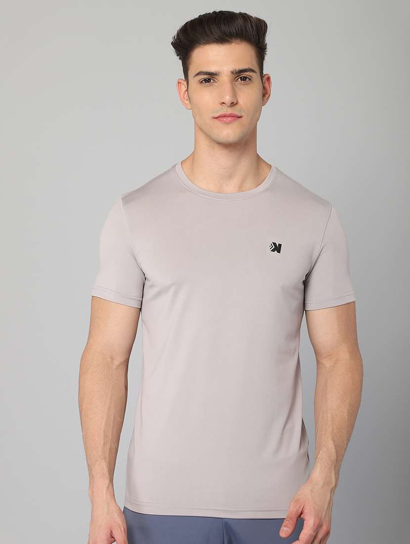 grey solid t-shirt