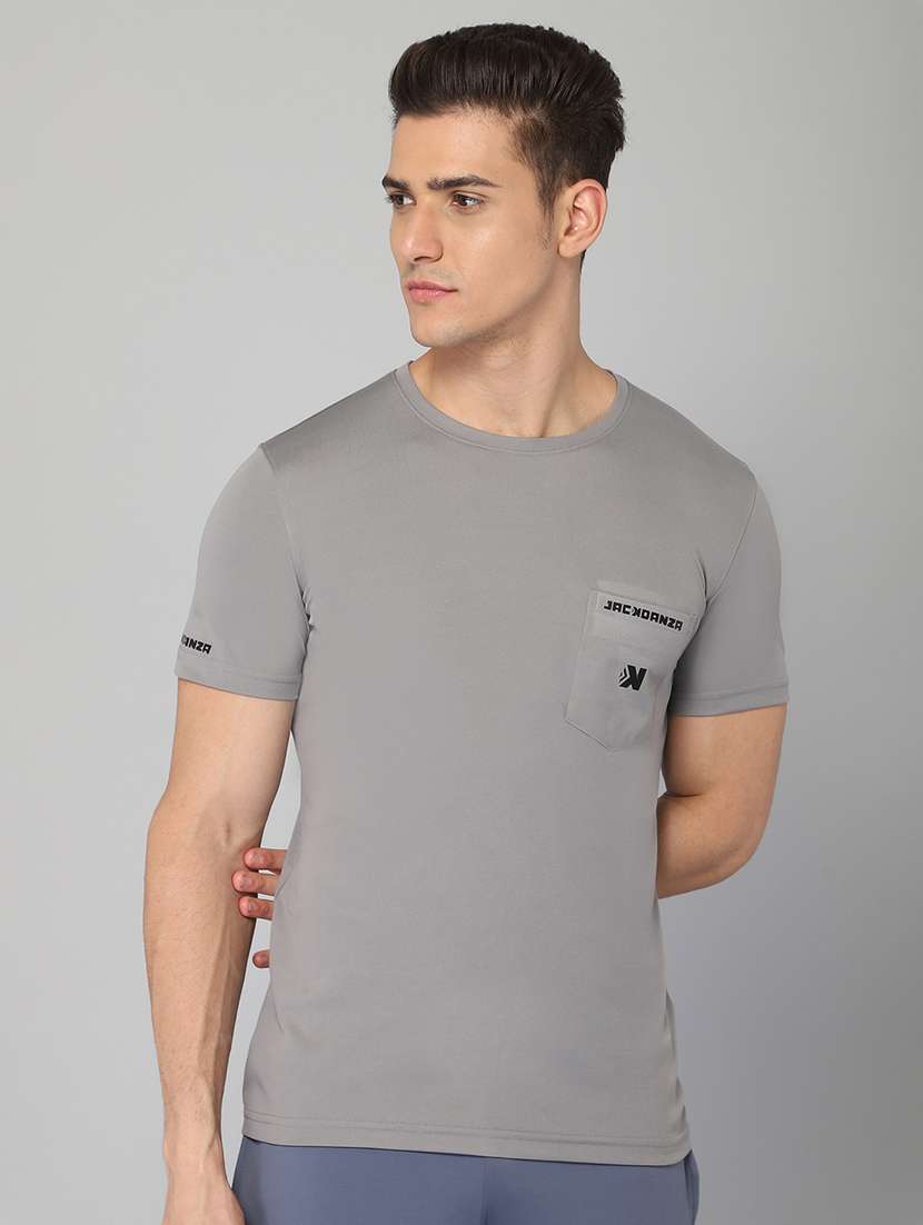 grey solid t-shirt