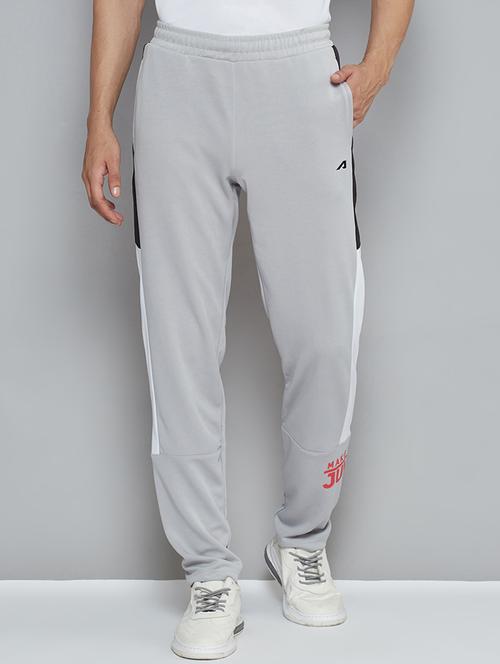 grey printed full length track pant - 18420092 -  Standard Image - 0