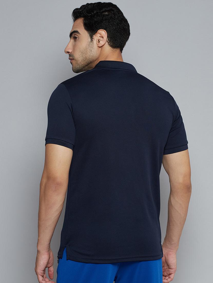 navy-blue solid polo t-shirt - 18420170 - Standard Image - 2