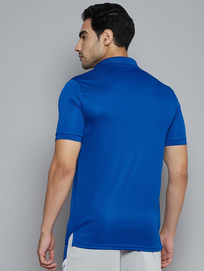 blue solid polo t-shirt - 18420172 - Standard Image - 2