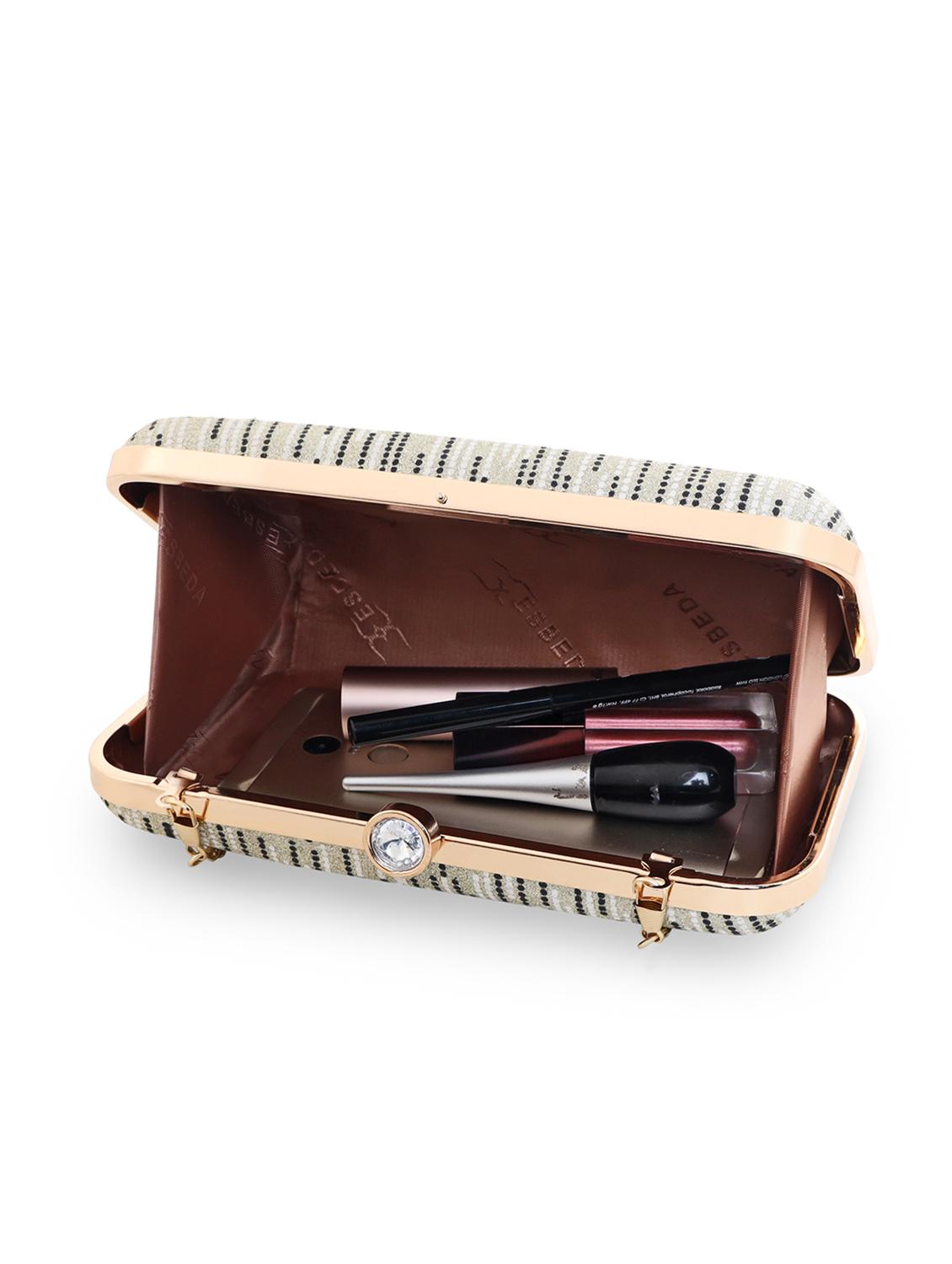 gold leatherette (pu) regular clutch - 18420193 - Standard Image - 2