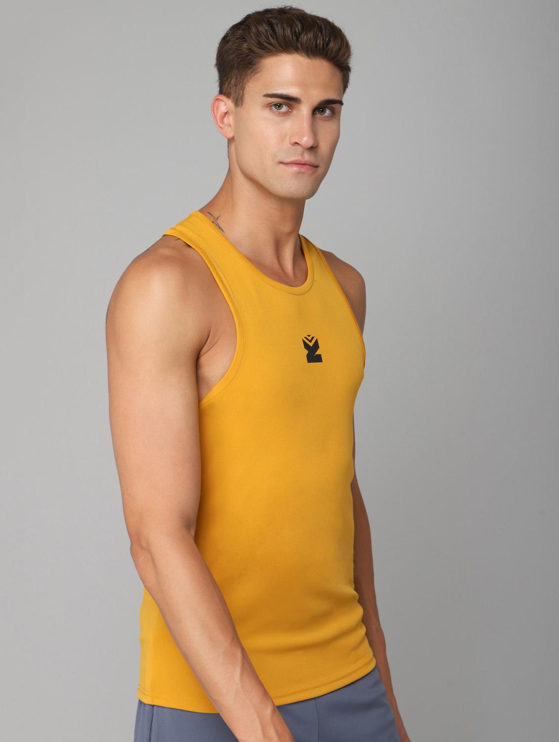 mustard solid vest - 18420378 - Standard Image - 2