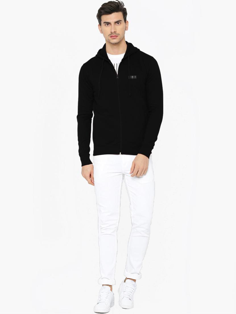 black chest print sweatshirt - 18420482 - Standard Image - 2